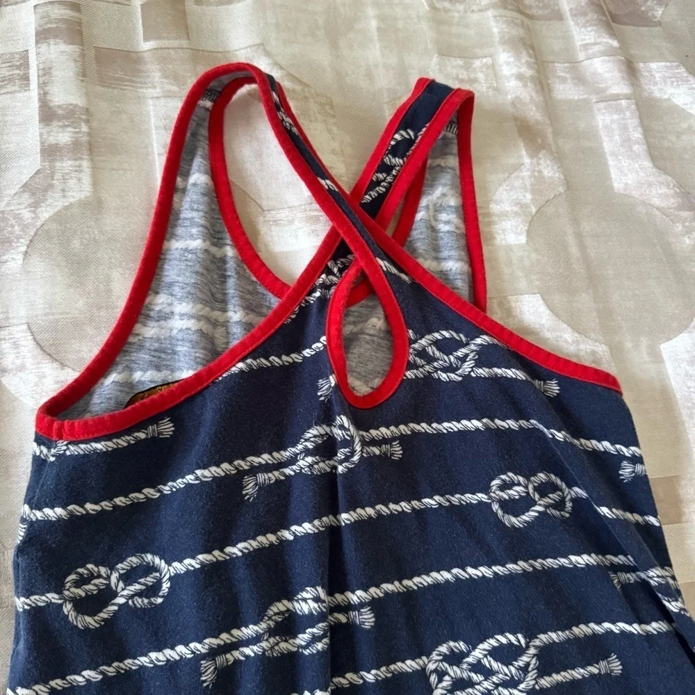 Polo Ralph Lauren girls sleeveless crisscross nautical blue dress size 6